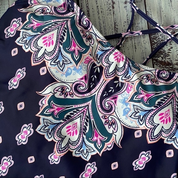 Navy Strappy Tankini Swim Top - Picture 4 of 4